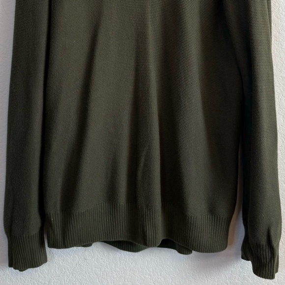 Arturo Calle Olive Green Cotton Long Sleeve Shawl Button Collar Sweater Shirt MD - Picture 3 of 11